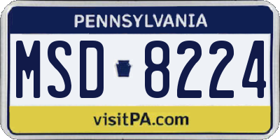 PA license plate MSD8224