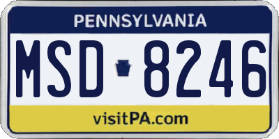 PA license plate MSD8246