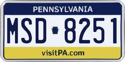 PA license plate MSD8251