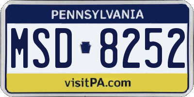 PA license plate MSD8252