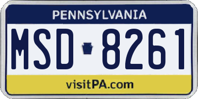 PA license plate MSD8261