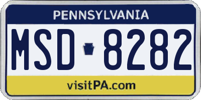 PA license plate MSD8282