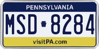 PA license plate MSD8284