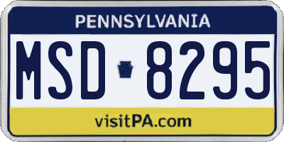 PA license plate MSD8295