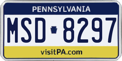 PA license plate MSD8297