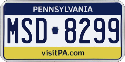 PA license plate MSD8299