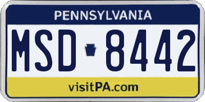 PA license plate MSD8442