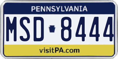 PA license plate MSD8444