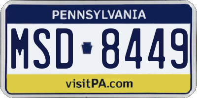 PA license plate MSD8449