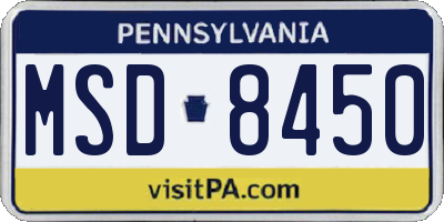 PA license plate MSD8450