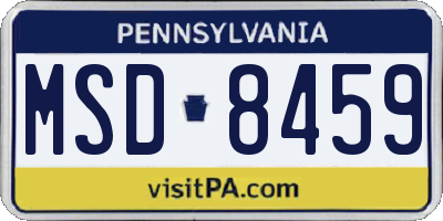 PA license plate MSD8459