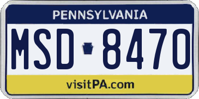 PA license plate MSD8470