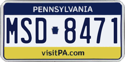 PA license plate MSD8471