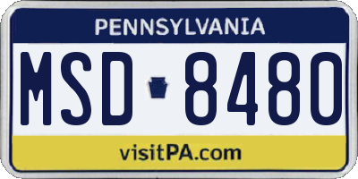 PA license plate MSD8480