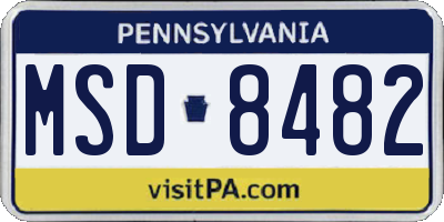 PA license plate MSD8482