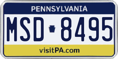 PA license plate MSD8495