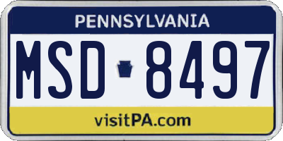 PA license plate MSD8497