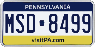 PA license plate MSD8499