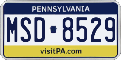 PA license plate MSD8529