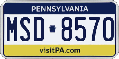 PA license plate MSD8570