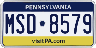 PA license plate MSD8579