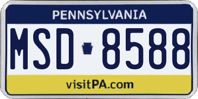 PA license plate MSD8588