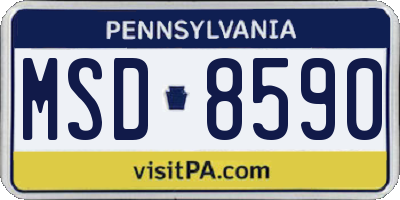 PA license plate MSD8590