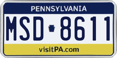 PA license plate MSD8611