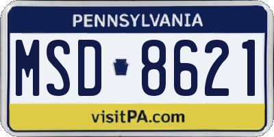 PA license plate MSD8621