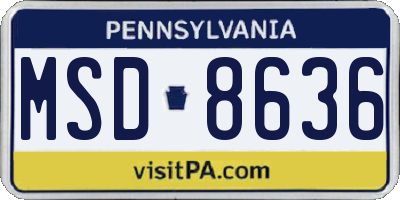 PA license plate MSD8636