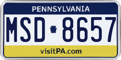 PA license plate MSD8657