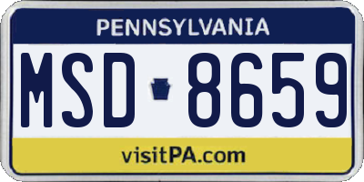PA license plate MSD8659