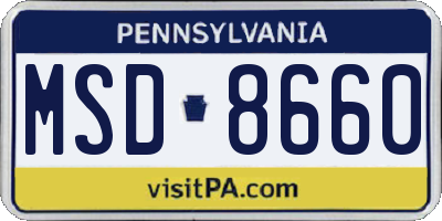 PA license plate MSD8660