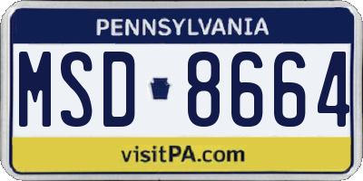 PA license plate MSD8664