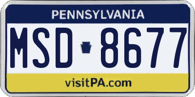 PA license plate MSD8677