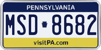 PA license plate MSD8682