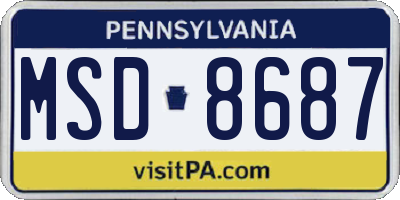 PA license plate MSD8687