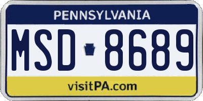 PA license plate MSD8689