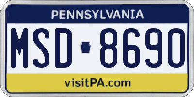 PA license plate MSD8690