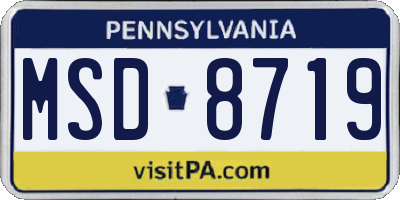 PA license plate MSD8719