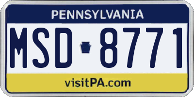 PA license plate MSD8771
