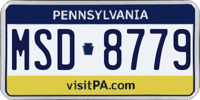 PA license plate MSD8779