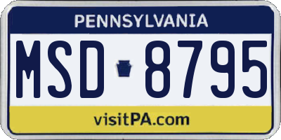 PA license plate MSD8795