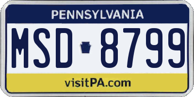 PA license plate MSD8799
