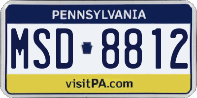 PA license plate MSD8812