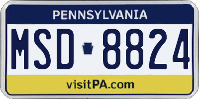PA license plate MSD8824
