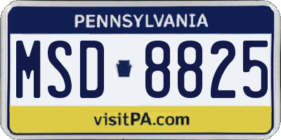 PA license plate MSD8825
