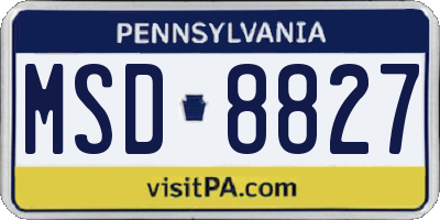 PA license plate MSD8827