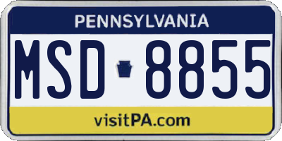 PA license plate MSD8855