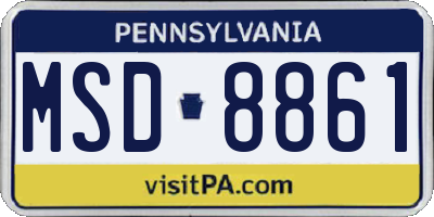 PA license plate MSD8861